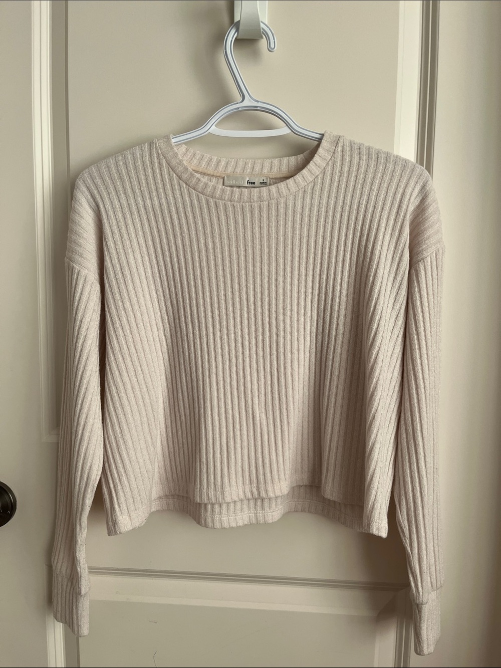 Wilfred Cream Ribbed Crewneck Sweater